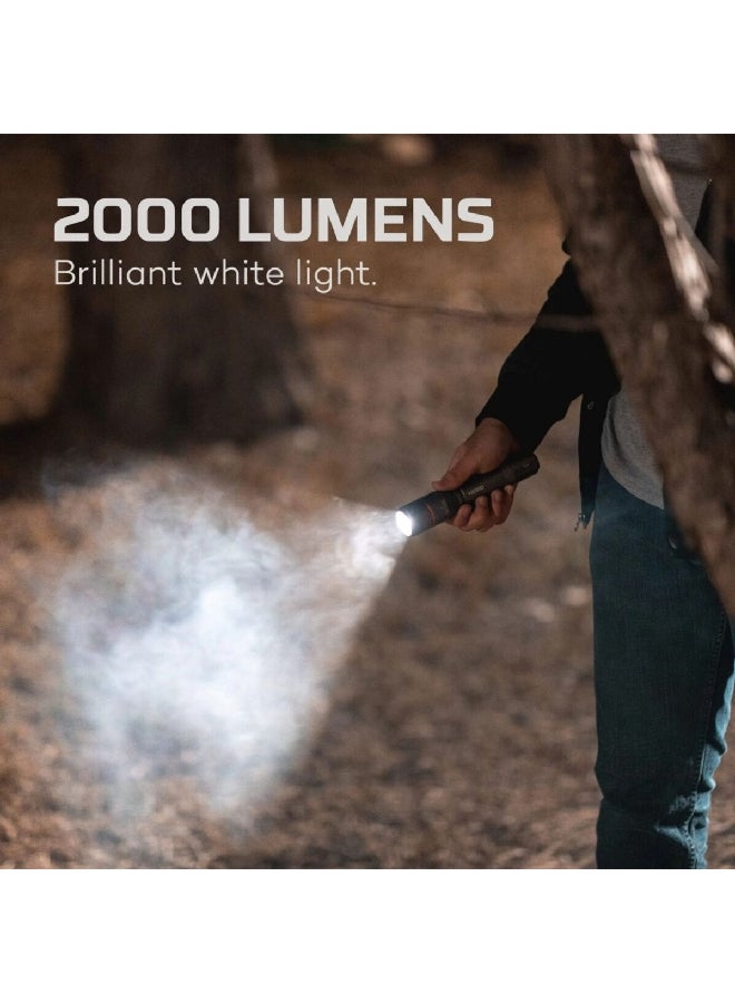 نيبو دافنشي كشاف يدوي ألومنيوم 2000 لومن بتصميم أنيق ومتين قابل لإعادة الشحن مع خاصية التكبير 4 مرات رمادي 18.42 x 3.51 x 3.51 ملم 3999930 - Image 3